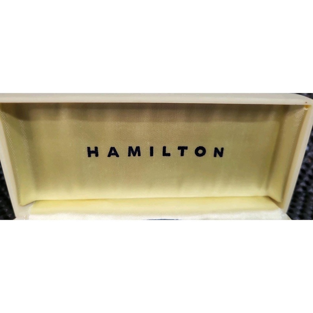 VintageHamilton Celluloid Presentation Wrist Watch Box Blue Velvet Interior NICE - Picture 5 of 13
